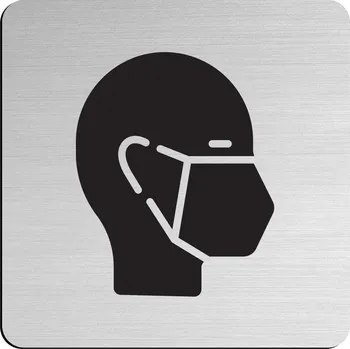 Informační tabulka JNF - Piktogram "Rouška" IN.26.235 - 75 mm - nalepovací 75 mm BN - Broušená nerez