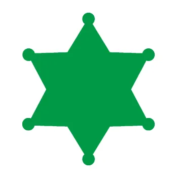 samolepka Sheriff 002 hvězda (12 - zelená) SAMOLEPKA NA AUTO, NÁLEPKA, FÓLIE, POLEP, TUNING, VLASTNÍ TEXT, TISK, AUTOSAMOLEPKY.cz, POLEPY, OBRÁZEK, LOGO, 3D STICKERS