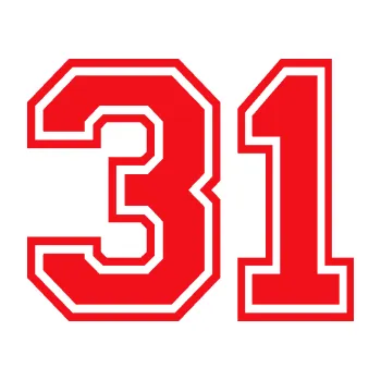 Polep vozidla SAMOLEPKA Startovní číslo 31 typ 4 (10 - červená) NA AUTO, NÁLEPKA, FÓLIE, POLEP, TUNING, VLASTNÍ TEXT, TISK, AUTOSAMOLEPKY.cz, POLEPY, OBRÁZEK, LOGO, SAMOLEPKY