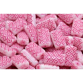 Dětské navlékací korálky Korálky Mřížkovaný polštářek č.2326 (13x7mm)