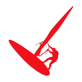 Polep vozidla SAMOLEPKA Windsurfing 002 levá (10 - červená) NA AUTO, NÁLEPKA, FÓLIE, POLEP, TUNING, VLASTNÍ TEXT, TISK, AUTOSAMOLEPKY.cz, POLEPY, OBRÁZEK, LOGO, SAMOLEPKY
