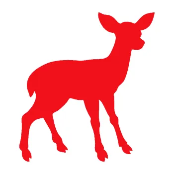 Samolepící dekorace SAMOLEPKA Srneček 001 pravá (10 - červená) NA AUTO, NÁLEPKA, FÓLIE, POLEP, TUNING, VLASTNÍ TEXT, TISK, AUTOSAMOLEPKY.cz, POLEPY, OBRÁZEK, LOGO, SAMOLEPKY