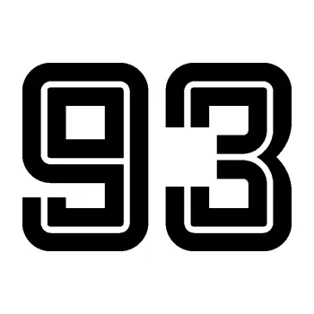 Polep vozidla Startovní číslo 93 typ 7 (01 - černá) SAMOLEPKA NA AUTO, NÁLEPKA, FÓLIE, POLEP, TUNING, VLASTNÍ TEXT, TISK, AUTOSAMOLEPKY.cz, POLEPY, OBRÁZEK, LOGO, 3D STICKERS