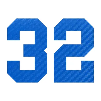 Polep vozidla Startovní číslo 32 (57 - 3D karbon modrý) SAMOLEPKA NA AUTO, NÁLEPKA, FÓLIE, POLEP, TUNING, VLASTNÍ TEXT, TISK, AUTOSAMOLEPKY.cz, POLEPY, OBRÁZEK, LOGO, 3D STICKERS