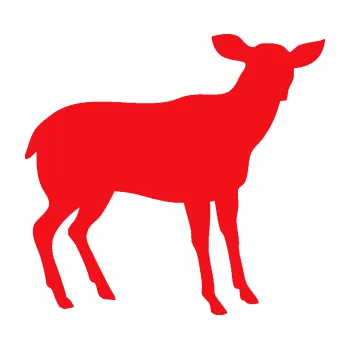 Samolepící dekorace SAMOLEPKA Srna 001 pravá (10 - červená) NA AUTO, NÁLEPKA, FÓLIE, POLEP, TUNING, VLASTNÍ TEXT, TISK, AUTOSAMOLEPKY.cz, POLEPY, OBRÁZEK, LOGO, SAMOLEPKY