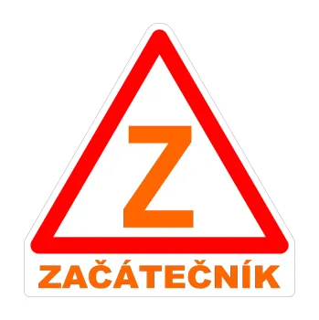 samolepka Začátečník barevný (73 - Fluorescentní oranžová) SAMOLEPKA NA AUTO, NÁLEPKA, FÓLIE, POLEP, TUNING, VLASTNÍ TEXT, TISK, AUTOSAMOLEPKY.cz, POLEPY, OBRÁZEK, LOGO, 3D STICKERS