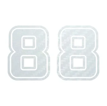 Polep vozidla SAMOLEPKA Startovní číslo 88 typ 5 (51 - 3D karbon bílý) NA AUTO, NÁLEPKA, FÓLIE, POLEP, TUNING, VLASTNÍ TEXT, TISK, AUTOSAMOLEPKY.cz, POLEPY, OBRÁZEK, LOGO, SAMOLEPKY