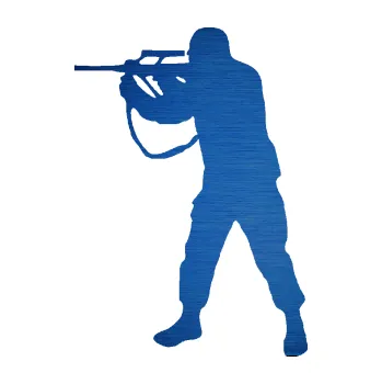 Samolepící dekorace SAMOLEPKA Voják 001 levá (65 - škrábaný kov modrý) NA AUTO, NÁLEPKA, FÓLIE, POLEP, TUNING, VLASTNÍ TEXT, TISK, AUTOSAMOLEPKY.cz, POLEPY, OBRÁZEK, LOGO, SAMOLEPKY