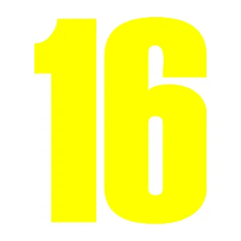Samolepicí dekorace na vozidlo Startovní číslo 16 typ 2 (05 - žlutá citron) SAMOLEPKA NA AUTO, NÁLEPKA, FÓLIE, POLEP, TUNING, VLASTNÍ TEXT, TISK, AUTOSAMOLEPKY.cz, POLEPY, OBRÁZEK, LOGO, 3D STICKERS