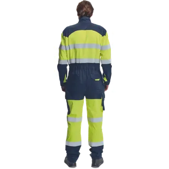 CERVA Kombinéza pracovní reflexní MULTINORM PICK PM HV, barva žlutá/navy, vel. S