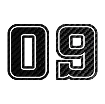 Polep vozidla Startovní číslo 09 typ 5 (50 - 3D karbon černý) SAMOLEPKA NA AUTO, NÁLEPKA, FÓLIE, POLEP, TUNING, VLASTNÍ TEXT, TISK, AUTOSAMOLEPKY.cz, POLEPY, OBRÁZEK, LOGO, 3D STICKERS