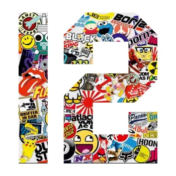 Polep vozidla Startovní číslo 12 (83 - Sticker bomb) SAMOLEPKA NA AUTO, NÁLEPKA, FÓLIE, POLEP, TUNING, VLASTNÍ TEXT, TISK, AUTOSAMOLEPKY.cz, POLEPY, OBRÁZEK, LOGO, 3D STICKERS