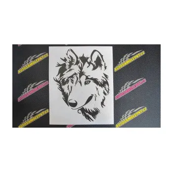 Polep vozidla SAMOLEPKA Vlk 009 levá hlava (10 - červená) NA AUTO, NÁLEPKA, FÓLIE, POLEP, TUNING, VLASTNÍ TEXT, TISK, AUTOSAMOLEPKY.cz, POLEPY, OBRÁZEK, LOGO, SAMOLEPKY