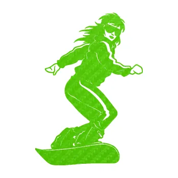 Samolepicí dekorace na vozidlo Snowboard 036 pravá (58 - 3D karbon zelený kawasaki) SAMOLEPKA NA AUTO, NÁLEPKA, FÓLIE, POLEP, TUNING, VLASTNÍ TEXT, TISK, AUTOSAMOLEPKY.cz, POLEPY, OBRÁZEK, LOGO, 3D STICKERS