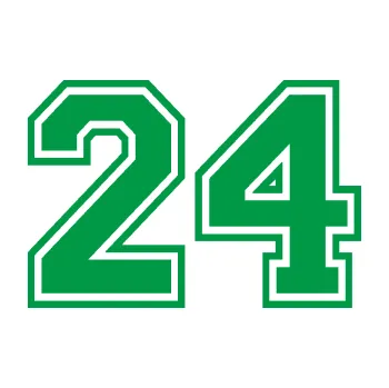 Polep vozidla Startovní číslo 24 typ 4 (12 - zelená) SAMOLEPKA NA AUTO, NÁLEPKA, FÓLIE, POLEP, TUNING, VLASTNÍ TEXT, TISK, AUTOSAMOLEPKY.cz, POLEPY, OBRÁZEK, LOGO, 3D STICKERS