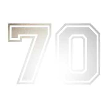 Polep vozidla SAMOLEPKA Startovní číslo 70 typ 4 (82 - odrazková reflexní bílá) NA AUTO, NÁLEPKA, FÓLIE, POLEP, TUNING, VLASTNÍ TEXT, TISK, AUTOSAMOLEPKY.cz, POLEPY, OBRÁZEK, LOGO, SAMOLEPKY