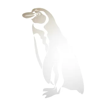 Samolepící dekorace SAMOLEPKA Tučňák 001 levá (82 - odrazková reflexní bílá) NA AUTO, NÁLEPKA, FÓLIE, POLEP, TUNING, VLASTNÍ TEXT, TISK, AUTOSAMOLEPKY.cz, POLEPY, OBRÁZEK, LOGO, SAMOLEPKY