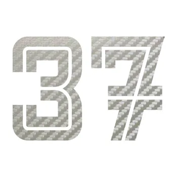 Polep vozidla Startovní číslo 37 typ 7 (52 - 3D karbon stříbrný) SAMOLEPKA NA AUTO, NÁLEPKA, FÓLIE, POLEP, TUNING, VLASTNÍ TEXT, TISK, AUTOSAMOLEPKY.cz, POLEPY, OBRÁZEK, LOGO, 3D STICKERS