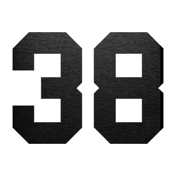 Polep vozidla Startovní číslo 38 (63 - škrábaný kov černý) SAMOLEPKA NA AUTO, NÁLEPKA, FÓLIE, POLEP, TUNING, VLASTNÍ TEXT, TISK, AUTOSAMOLEPKY.cz, POLEPY, OBRÁZEK, LOGO, 3D STICKERS