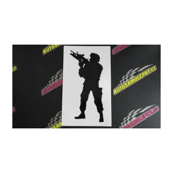 Samolepící dekorace SAMOLEPKA Voják 004 levá (17 - šedá) NA AUTO, NÁLEPKA, FÓLIE, POLEP, TUNING, VLASTNÍ TEXT, TISK, AUTOSAMOLEPKY.cz, POLEPY, OBRÁZEK, LOGO, SAMOLEPKY