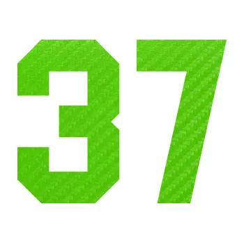 Polep vozidla Startovní číslo 37 (58 - 3D karbon zelený kawasaki) SAMOLEPKA NA AUTO, NÁLEPKA, FÓLIE, POLEP, TUNING, VLASTNÍ TEXT, TISK, AUTOSAMOLEPKY.cz, POLEPY, OBRÁZEK, LOGO, 3D STICKERS