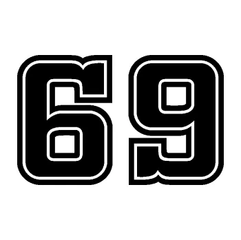 Polep vozidla Startovní číslo 69 typ 5 (01 - černá) SAMOLEPKA NA AUTO, NÁLEPKA, FÓLIE, POLEP, TUNING, VLASTNÍ TEXT, TISK, AUTOSAMOLEPKY.cz, POLEPY, OBRÁZEK, LOGO, 3D STICKERS