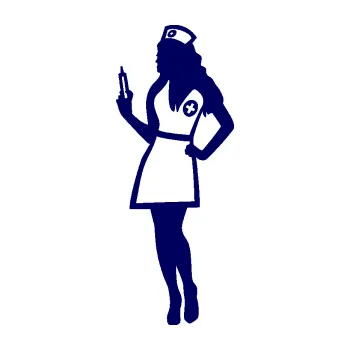 Samolepící dekorace SAMOLEPKA Zdravotní sestřička 001 levá s injekcí (23 - tmavě modrá) NA AUTO, NÁLEPKA, FÓLIE, POLEP, TUNING, VLASTNÍ TEXT, TISK, AUTOSAMOLEPKY.cz, POLEPY, OBRÁZEK, LOGO, SAMOLEPKY