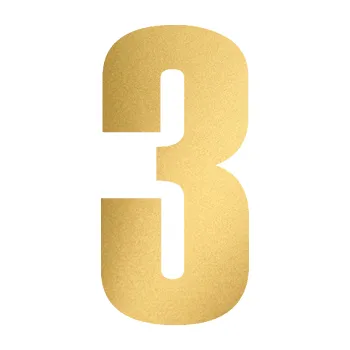 Samolepicí dekorace na vozidlo Startovní číslo 3 typ 2 (43 - zlatá metalíza) SAMOLEPKA NA AUTO, NÁLEPKA, FÓLIE, POLEP, TUNING, VLASTNÍ TEXT, TISK, AUTOSAMOLEPKY.cz, POLEPY, OBRÁZEK, LOGO, 3D STICKERS