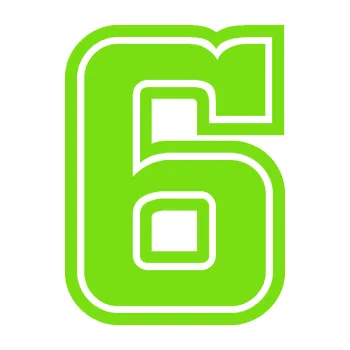 Polep vozidla SAMOLEPKA Startovní číslo 6 typ 5 (04 - zelená kawasaki) NA AUTO, NÁLEPKA, FÓLIE, POLEP, TUNING, VLASTNÍ TEXT, TISK, AUTOSAMOLEPKY.cz, POLEPY, OBRÁZEK, LOGO, SAMOLEPKY