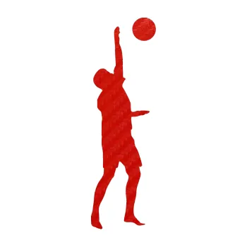 Samolepicí dekorace na vozidlo Voleybal 002 pravá (53 - 3D karbon červený) SAMOLEPKA NA AUTO, NÁLEPKA, FÓLIE, POLEP, TUNING, VLASTNÍ TEXT, TISK, AUTOSAMOLEPKY.cz, POLEPY, OBRÁZEK, LOGO, 3D STICKERS