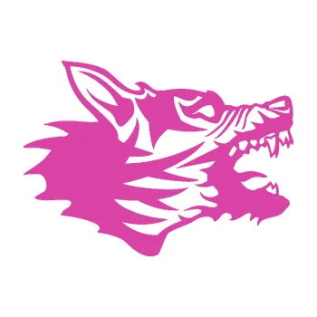 Polep vozidla Vlk 003 pravá (16 - růžová) SAMOLEPKA NA AUTO, NÁLEPKA, FÓLIE, POLEP, TUNING, VLASTNÍ TEXT, TISK, AUTOSAMOLEPKY.cz, POLEPY, OBRÁZEK, LOGO, 3D STICKERS