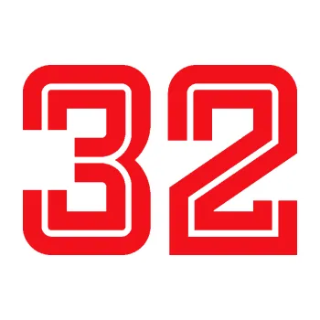 Polep vozidla SAMOLEPKA Startovní číslo 32 typ 7 (10 - červená) NA AUTO, NÁLEPKA, FÓLIE, POLEP, TUNING, VLASTNÍ TEXT, TISK, AUTOSAMOLEPKY.cz, POLEPY, OBRÁZEK, LOGO, SAMOLEPKY
