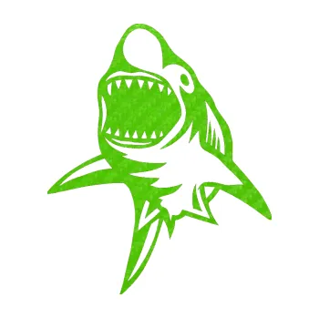 Samolepicí dekorace na vozidlo Žralok 011 levá (58 - 3D karbon zelený kawasaki) SAMOLEPKA NA AUTO, NÁLEPKA, FÓLIE, POLEP, TUNING, VLASTNÍ TEXT, TISK, AUTOSAMOLEPKY.cz, POLEPY, OBRÁZEK, LOGO, 3D STICKERS