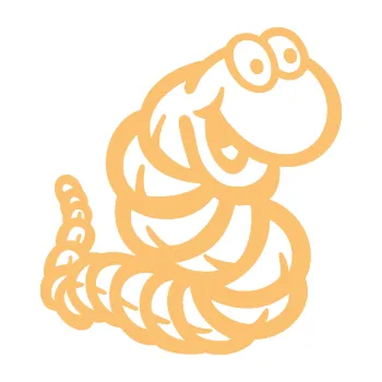 Samolepicí dekorace na vozidlo Veselý červík pravá (08 - béžová) SAMOLEPKA NA AUTO, NÁLEPKA, FÓLIE, POLEP, TUNING, VLASTNÍ TEXT, TISK, AUTOSAMOLEPKY.cz, POLEPY, OBRÁZEK, LOGO, 3D STICKERS