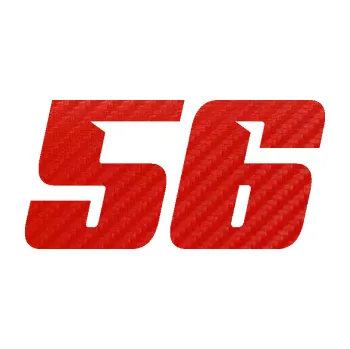 Polep vozidla Startovní číslo 56 typ 6 (53 - 3D karbon červený) SAMOLEPKA NA AUTO, NÁLEPKA, FÓLIE, POLEP, TUNING, VLASTNÍ TEXT, TISK, AUTOSAMOLEPKY.cz, POLEPY, OBRÁZEK, LOGO, 3D STICKERS