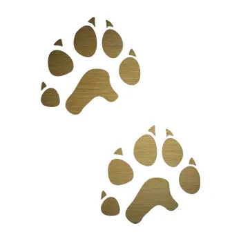 samolepka Tlapky 003 (64 - škrábaný kov zlatý) SAMOLEPKA NA AUTO, NÁLEPKA, FÓLIE, POLEP, TUNING, VLASTNÍ TEXT, TISK, AUTOSAMOLEPKY.cz, POLEPY, OBRÁZEK, LOGO, 3D STICKERS