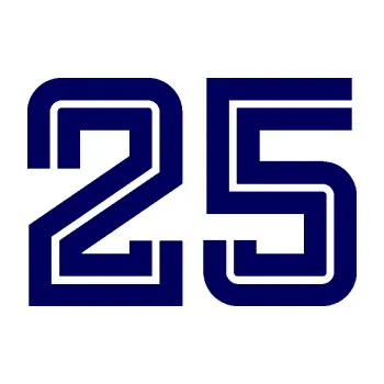 Polep vozidla Startovní číslo 25 typ 7 (23 - tmavě modrá) SAMOLEPKA NA AUTO, NÁLEPKA, FÓLIE, POLEP, TUNING, VLASTNÍ TEXT, TISK, AUTOSAMOLEPKY.cz, POLEPY, OBRÁZEK, LOGO, 3D STICKERS