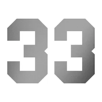 Polep vozidla Startovní číslo 33 (42 - stříbrná metalíza) SAMOLEPKA NA AUTO, NÁLEPKA, FÓLIE, POLEP, TUNING, VLASTNÍ TEXT, TISK, AUTOSAMOLEPKY.cz, POLEPY, OBRÁZEK, LOGO, 3D STICKERS