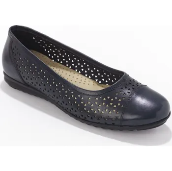 Dámské baleríny Kožené perforované baleríny nám.modrá 40