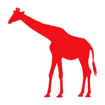 Samolepící dekorace SAMOLEPKA Žirafa 002 levá (10 - červená) NA AUTO, NÁLEPKA, FÓLIE, POLEP, TUNING, VLASTNÍ TEXT, TISK, AUTOSAMOLEPKY.cz, POLEPY, OBRÁZEK, LOGO, SAMOLEPKY