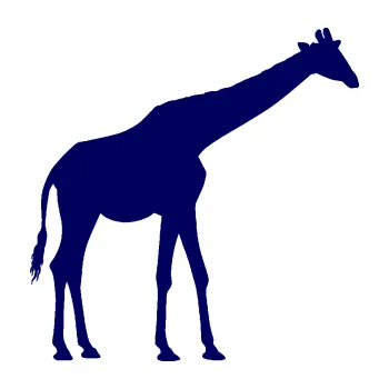 Samolepící dekorace SAMOLEPKA Žirafa 002 pravá (23 - tmavě modrá) NA AUTO, NÁLEPKA, FÓLIE, POLEP, TUNING, VLASTNÍ TEXT, TISK, AUTOSAMOLEPKY.cz, POLEPY, OBRÁZEK, LOGO, SAMOLEPKY