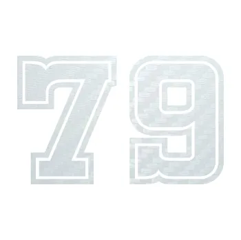 Polep vozidla SAMOLEPKA Startovní číslo 79 typ 5 (51 - 3D karbon bílý) NA AUTO, NÁLEPKA, FÓLIE, POLEP, TUNING, VLASTNÍ TEXT, TISK, AUTOSAMOLEPKY.cz, POLEPY, OBRÁZEK, LOGO, SAMOLEPKY