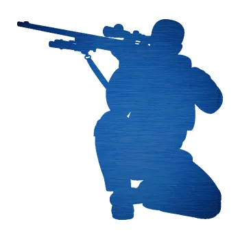Samolepící dekorace SAMOLEPKA Voják 010 levá sniper (65 - škrábaný kov modrý) NA AUTO, NÁLEPKA, FÓLIE, POLEP, TUNING, VLASTNÍ TEXT, TISK, AUTOSAMOLEPKY.cz, POLEPY, OBRÁZEK, LOGO, SAMOLEPKY