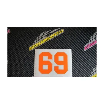 Polep vozidla Startovní číslo 69 (10 - červená) SAMOLEPKA NA AUTO, NÁLEPKA, FÓLIE, POLEP, TUNING, VLASTNÍ TEXT, TISK, AUTOSAMOLEPKY.cz, POLEPY, OBRÁZEK, LOGO, 3D STICKERS