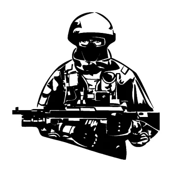 Samolepící dekorace SAMOLEPKA Voják 013 levá (01 - černá) NA AUTO, NÁLEPKA, FÓLIE, POLEP, TUNING, VLASTNÍ TEXT, TISK, AUTOSAMOLEPKY.cz, POLEPY, OBRÁZEK, LOGO, SAMOLEPKY