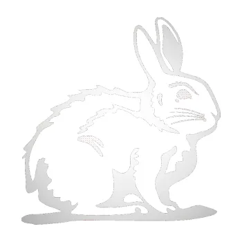 Samolepící dekorace SAMOLEPKA Zajíček 001 pravá (82 - odrazková reflexní bílá) NA AUTO, NÁLEPKA, FÓLIE, POLEP, TUNING, VLASTNÍ TEXT, TISK, AUTOSAMOLEPKY.cz, POLEPY, OBRÁZEK, LOGO, SAMOLEPKY