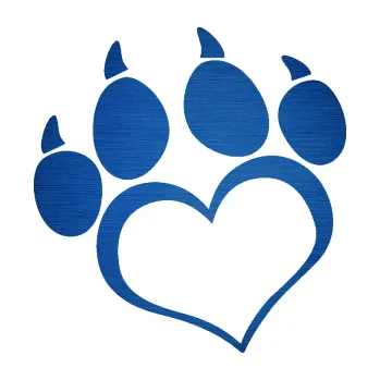 samolepka Tlapky love 005 levá (65 - škrábaný kov modrý) SAMOLEPKA NA AUTO, NÁLEPKA, FÓLIE, POLEP, TUNING, VLASTNÍ TEXT, TISK, AUTOSAMOLEPKY.cz, POLEPY, OBRÁZEK, LOGO, 3D STICKERS