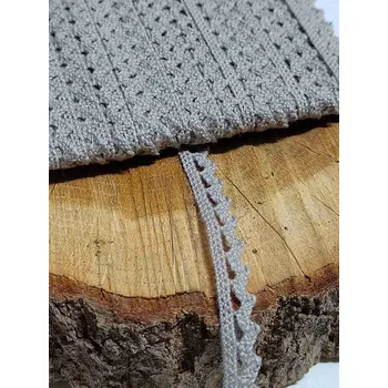 Krajka Bavlněná krajka šíře 9 mm khaki