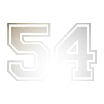 Polep vozidla SAMOLEPKA Startovní číslo 54 typ 4 (82 - odrazková reflexní bílá) NA AUTO, NÁLEPKA, FÓLIE, POLEP, TUNING, VLASTNÍ TEXT, TISK, AUTOSAMOLEPKY.cz, POLEPY, OBRÁZEK, LOGO, SAMOLEPKY