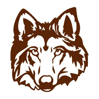 Polep vozidla Vlk 008 levá hlava (15 - hnědá) SAMOLEPKA NA AUTO, NÁLEPKA, FÓLIE, POLEP, TUNING, VLASTNÍ TEXT, TISK, AUTOSAMOLEPKY.cz, POLEPY, OBRÁZEK, LOGO, 3D STICKERS